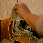 Authenthic moroccan rug making