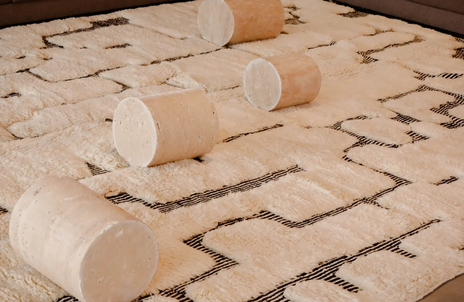 set pieces on a moroccan rug